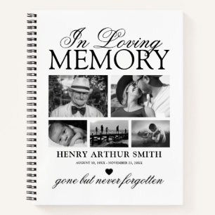 Elegant 5 Photo In Loving Memory Guest Book