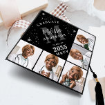 Elegant 5 Photo Personalized Monogram Black Silver Graduation Cap Topper<br><div class="desc">Celebrate your graduation with our modern and unique graduation cap topper featuring a stunning photo collage design that can showcase up to 5 of your favourite senior memories. The sleek modern design is perfect for a modern look, while the silver stars add a touch of elegance to your special day....</div>