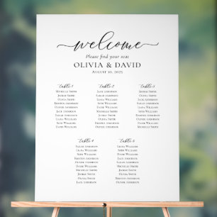 Elegant 5 Tables Welcome Acrylic Seating Chart