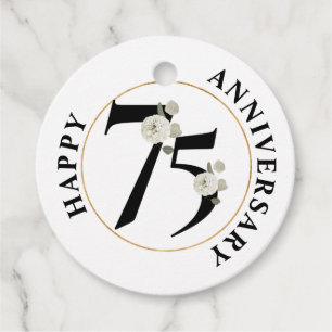 Elegant 5th Anniversary Floral Favour Tags