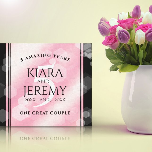 Elegant 5th Rose Quartz Wedding Anniversary Canvas Print (Creator Uploaded)