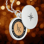 Elegant 5th Wood Wedding Anniversary Celebration Locket Necklace<br><div class="desc">Celebrate the 5th wedding anniversary with this commemorative locket! Elegant black and white lettering on a faux, light wood grain background add a memorable touch for this special occasion and milestone. Customize with couple's initials, a special message, and dates for their wood anniversary. Design © W.H. Sim. See more at...</div>