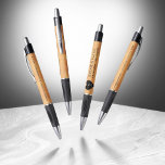 Elegant 5th Wood Wedding Anniversary Celebration Pen<br><div class="desc">This stylish pen helps add an extra special touch to 5th wood wedding anniversary celebrations! Elegant black and white lettering on a faux, light wood grain background add a memorable touch for this special occasion and milestone. Personalize with the couple's names, dates of marriage, and up to two (2) congratulatory...</div>