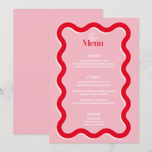 Elegant 5x7" Wedding Table Menu Cards Flat Menu