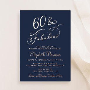 Elegant 60 And Fabulous Blue 60th Birthday Party