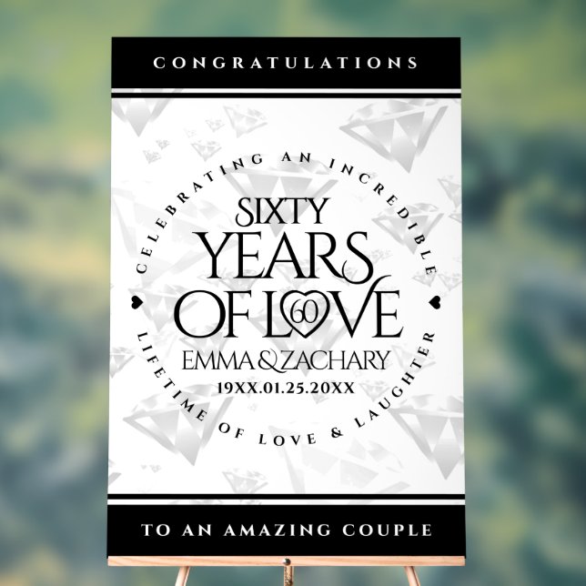 Élégant 60e anniversaire de Mariage de diamant (Neutre)