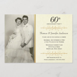 Élégant 60e anniversaire de Mariage Invitations