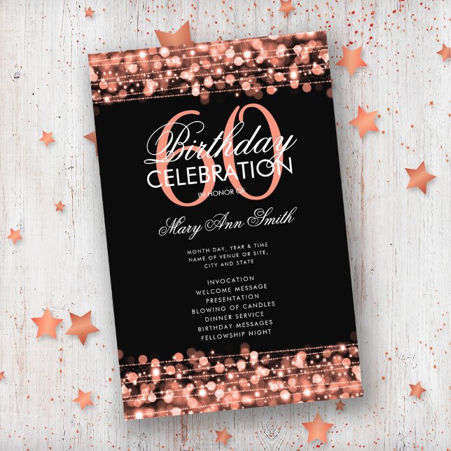 Élégant 60e anniversaire Programme de fête Rose Go (Créateur téléchargé)