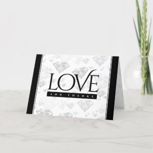 Elegant 60th 75th Diamond Wedding Anniversary Thank You Card
