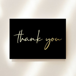 Elegant 60th Birthday Black Foil Thank You Card