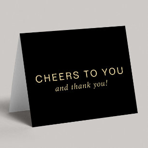 Elegant 60th Birthday Black Gold Thank You Card