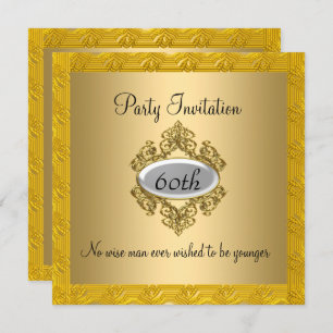 Elegant 60th birthday Gold Invitation