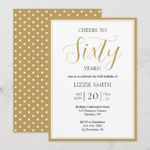 Elegant 60th Birthday Invitation Black and Gold