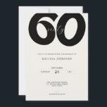 Elegant 60th Birthday Invitation - Minimal Style<br><div class="desc">Celebrate your special day with our elegant 60th birthday invitation - minimalistic style. Perfect for your party celebration,  this modern black and white invite will impress your guests with its minimal and simple design.</div>