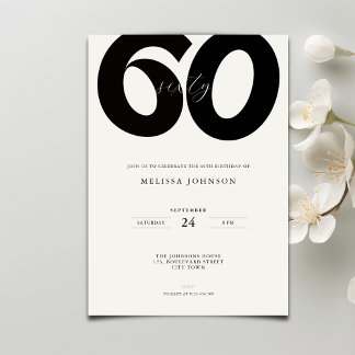 Elegant 60th Birthday Invitation - Minimal Style