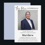 Elegant 60th birthday invitations Men Photo<br><div class="desc">Elegant 50th birthday invitations Men Photo Modern</div>