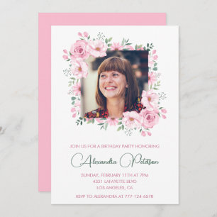 Elegant 60th birthday invitations Photo Boho 