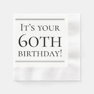 Elegant 60th Birthday Paper Napkins