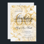 Elegant 60th Birthday Party Floral Gold  Invitation<br><div class="desc">Elegant 60th Birthday Party Floral Gold invitation template.</div>