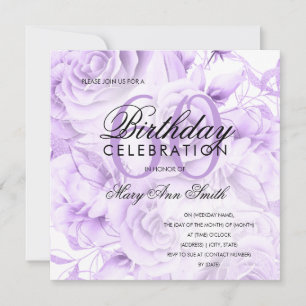 Elegant 60th Birthday Party Floral Purple 