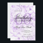 Elegant 60th Birthday Party Floral Purple  Invitation<br><div class="desc">Elegant 60th Birthday Party Floral Purple invitation template.</div>
