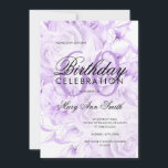 Elegant 60th Birthday Party Floral Purple  Invitation<br><div class="desc">Elegant 60th Birthday Party Floral Purple invitation template.</div>