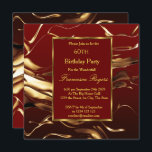 Elegant 60th Birthday Party Gold Burgundy Invitation<br><div class="desc">Elegant 60th Birthday Party Gold Burgundy Invitation</div>