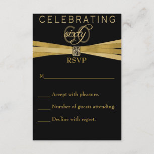 Elegant 60th Birthday Party Invitations RSVP Card