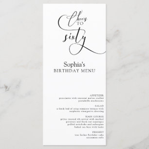 Elegant 60th Birthday Party Menu