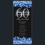 Elegant 60th Birthday Party Program Blue w/ Menu<br><div class="desc">Elegant "Birthday Party Program" design with Sparkles & Lights in Blue w/ custom text.</div>