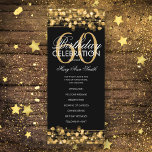 Elegant 60th Birthday Party Program Gold w/ Menu<br><div class="desc">Elegant "Birthday Party Program" design with Sparkles & Lights in Gold w/ custom text.</div>