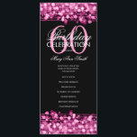 Elegant 60th Birthday Party Program Pink w/ Menu<br><div class="desc">Elegant "Birthday Party Program" design with Sparkles & Lights in Pink w/ custom text.</div>