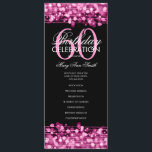 Elegant 60th Birthday Party Program Pink w/ Menu<br><div class="desc">Elegant "Birthday Party Program" design with Sparkles & Lights in Pink w/ custom text.</div>