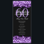 Elegant 60th Birthday Party Program Purple w/ Menu<br><div class="desc">Elegant "Birthday Party Program" design with Sparkles & Lights in Purple w/ custom text.</div>