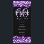 Elegant 60th Birthday Party Program Purple w/ Menu<br><div class="desc">Elegant "Birthday Party Program" design with Sparkles & Lights in Purple w/ custom text.</div>