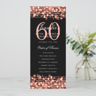 Elegant 60th Birthday Party Program Rose Gold 
