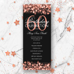 Elegant 60th Birthday Party Program Rose Gold Menu<br><div class="desc">Elegant "Birthday Party Program" design with Sparkles & Lights in Rose Gold w/ custom text.</div>
