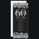Elegant 60th Birthday Party Program Silver w/ Menu<br><div class="desc">Elegant "Birthday Party Program" design with Sparkles & Lights in Silver w/ custom text.</div>