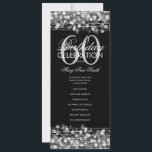 Elegant 60th Birthday Party Program Silver w/ Menu<br><div class="desc">Elegant "Birthday Party Program" design with Sparkles & Lights in Silver w/ custom text.</div>
