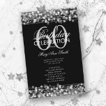 Elegant 60th Birthday Party Program Silver w/ Menu<br><div class="desc">Elegant "Birthday Party Program" design with Sparkles & Lights in Silver w/ custom text.</div>