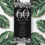 Elegant 60th Birthday Party Program Silver w/ Menu<br><div class="desc">Elegant "Birthday Party Program" design with Sparkles & Lights in Silver w/ custom text.</div>
