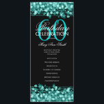 Elegant 60th Birthday Party Program Teal w/ Menu<br><div class="desc">Elegant "Birthday Party Program" design with Sparkles & Lights in Teal w/ custom text.</div>