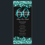 Elegant 60th Birthday Party Program Teal w/ Menu<br><div class="desc">Elegant "Birthday Party Program" design with Sparkles & Lights in Teal w/ custom text.</div>