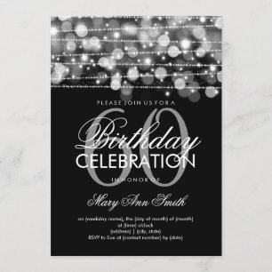 Elegant 60th Birthday Party Sparkles Silver Invitation