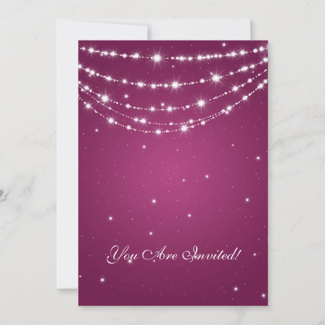 Elegant 60th Birthday Party Sparkling Chain Berry Invitation (Front)
