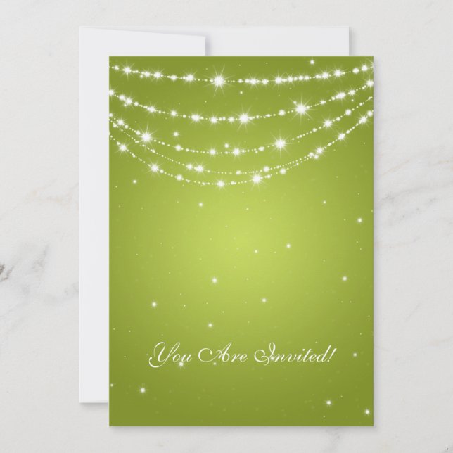 Elegant 60th Birthday Party Sparkling Chain Lime Invitation (Front)