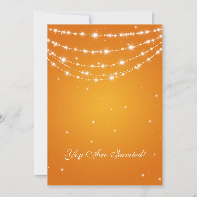 Elegant 60th Birthday Party Sparkling Chain Orange Invitation (Front)