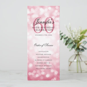 Elegant 60th Birthday Program Blush Pink Bokeh