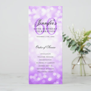 Elegant 60th Birthday Program Purple Bokeh