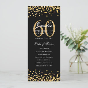 Elegant 60th Birthday Program Thank You Gold Black